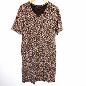NorthStyle cottagecore cotton knit Multicolor Floral midi dress pockets sz M